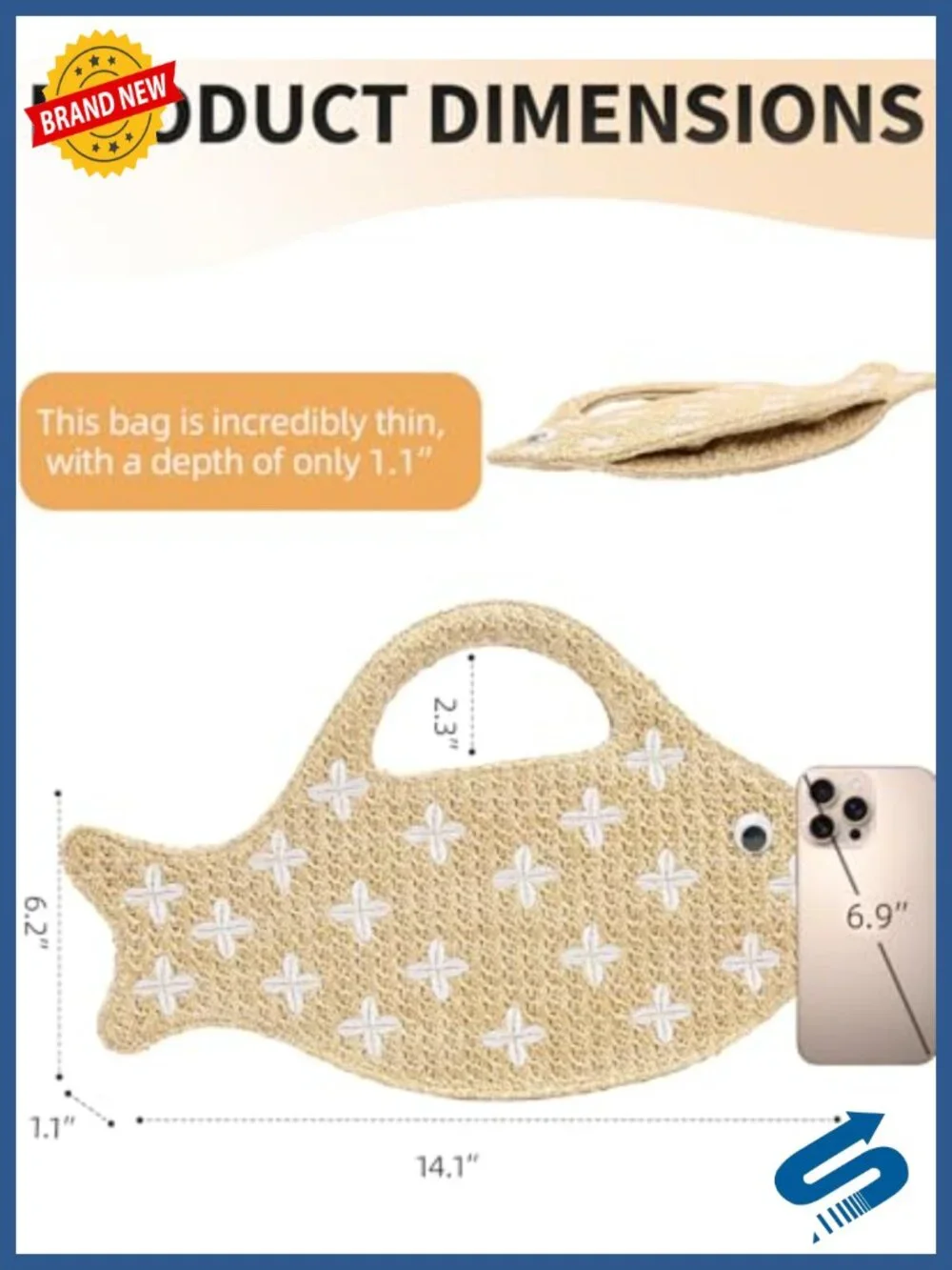 Fish Shaped Straw Woven Purse for Women Summer Beach Raffia Clutch Handbag Tote